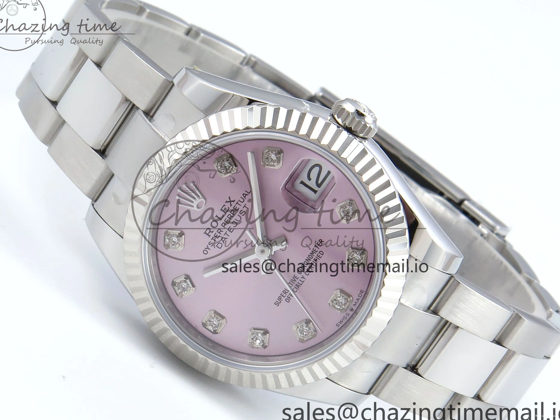 0523 Timeless DateJust 31 278274 ARF 1:1 Best Edition 904L Steel Pink Diamonds Dial on SS Oyster Bracelet ETA 557